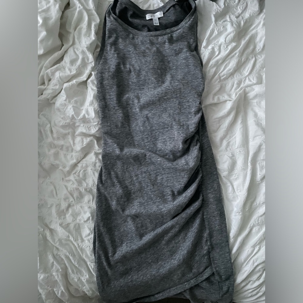 Leith Ruched Body-Con Tank Dress Nordstrom grey midi dress wrap